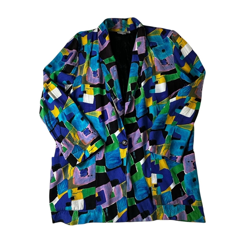 Kensington‎ Square Abstract Print Blazer Jacket Women's Medium